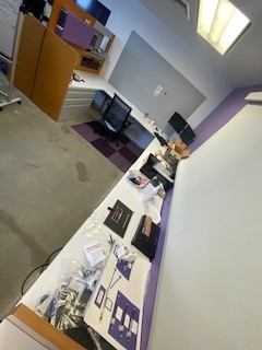 U-Shaped Desk, purple/white