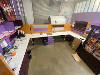 Workstation, purple/white