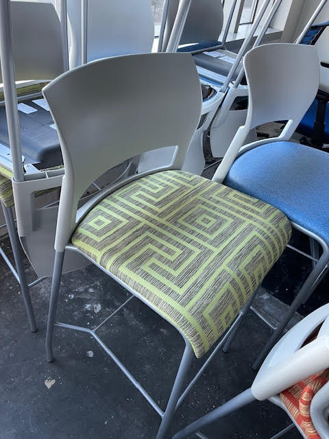 Green Fabric Stool