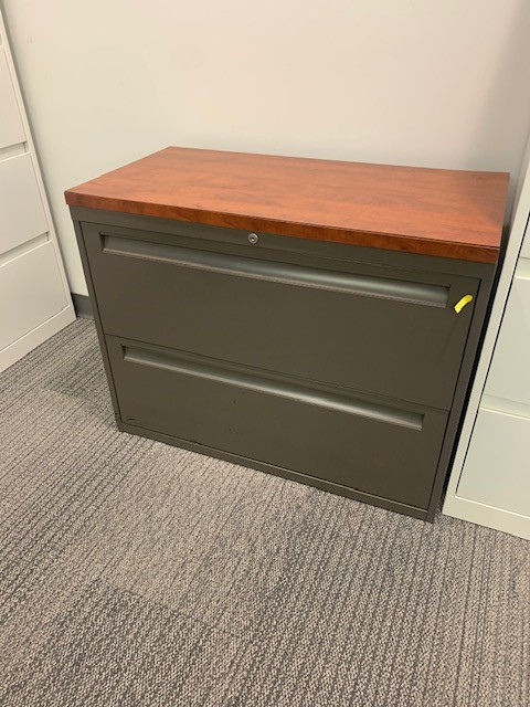 2 Drawer Grey Lateral Filing Cabinet