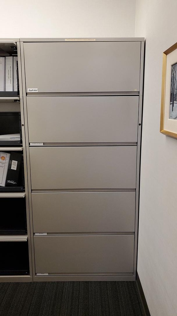 Metal 5-High File Cabinet, Grey