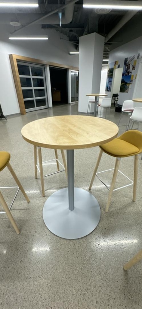 30" Bar Height Table, Walnut/Silver