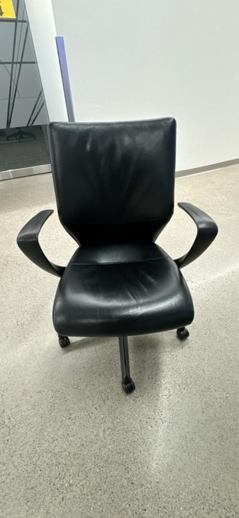 Keilhauer Tom Leather Meeting Chair, Black