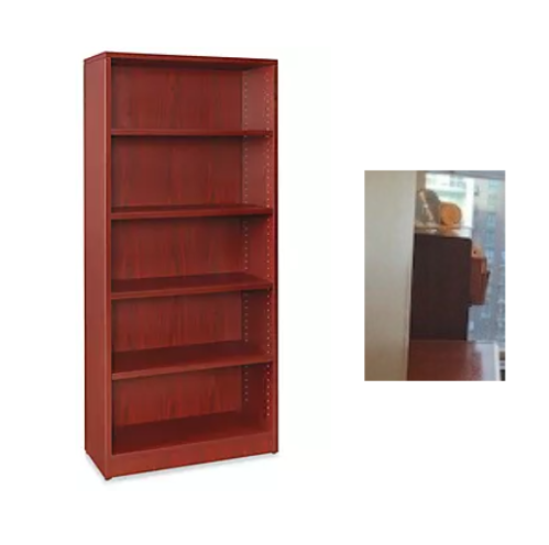 Bibliothèque en bois (représentation photographique)