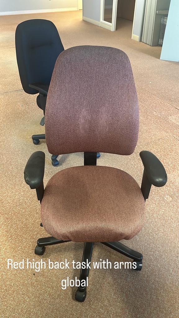 Highback Red Task Chair with Arms