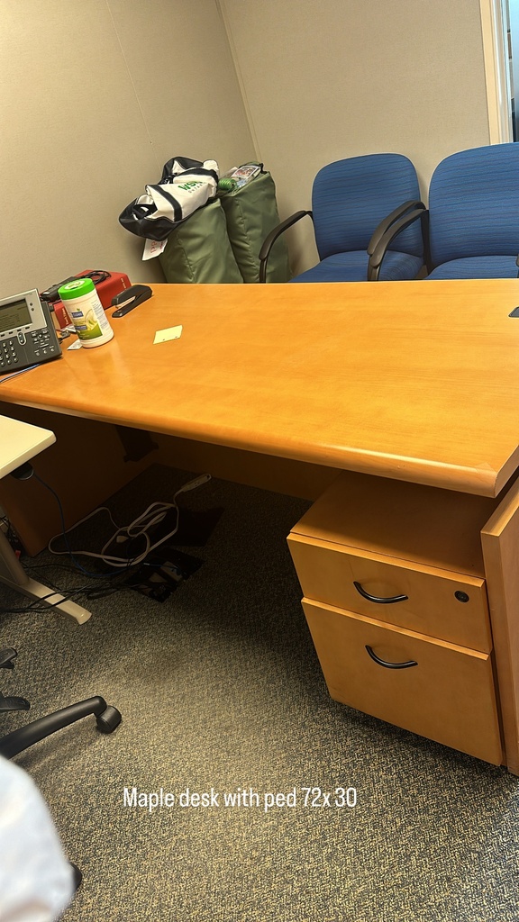 Maple Desk, with pedestal