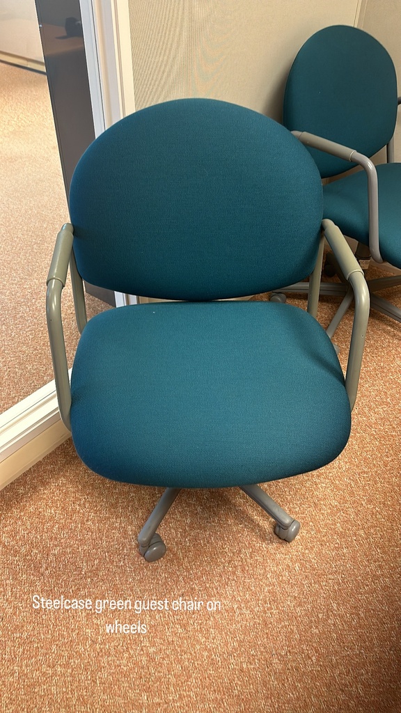 Green Guest Chair on, wheels