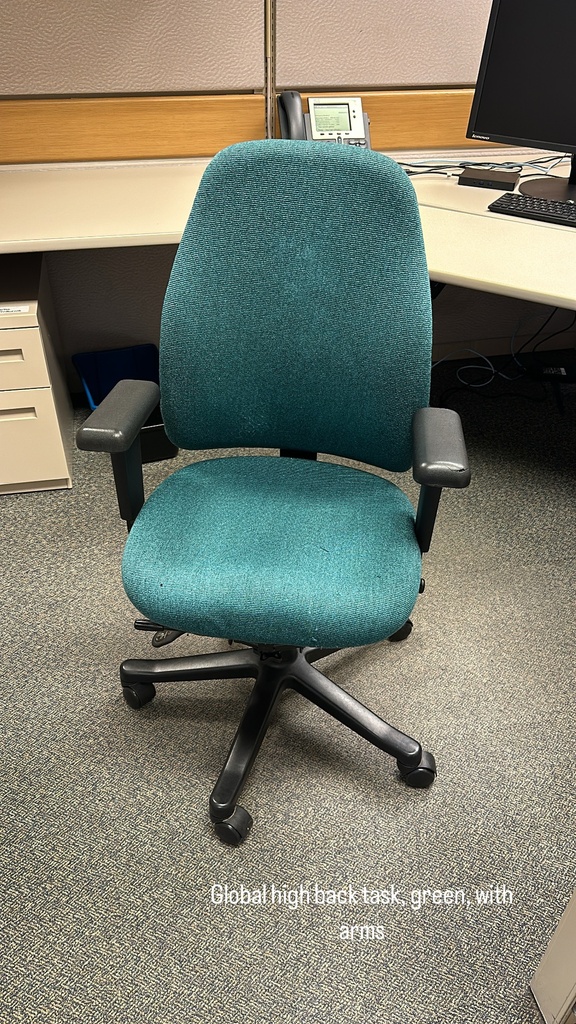 High Back Green Task, with arms