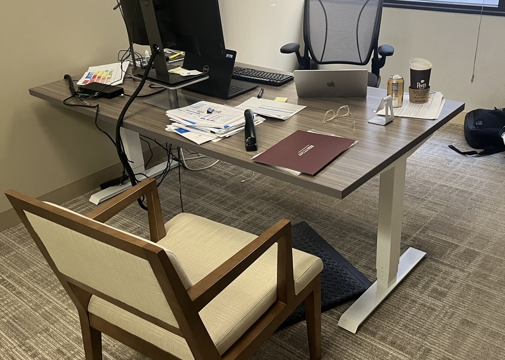 Dark Brown Sit-Stand Table