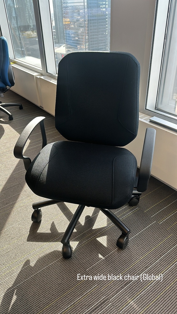 Extra-wide black chair
