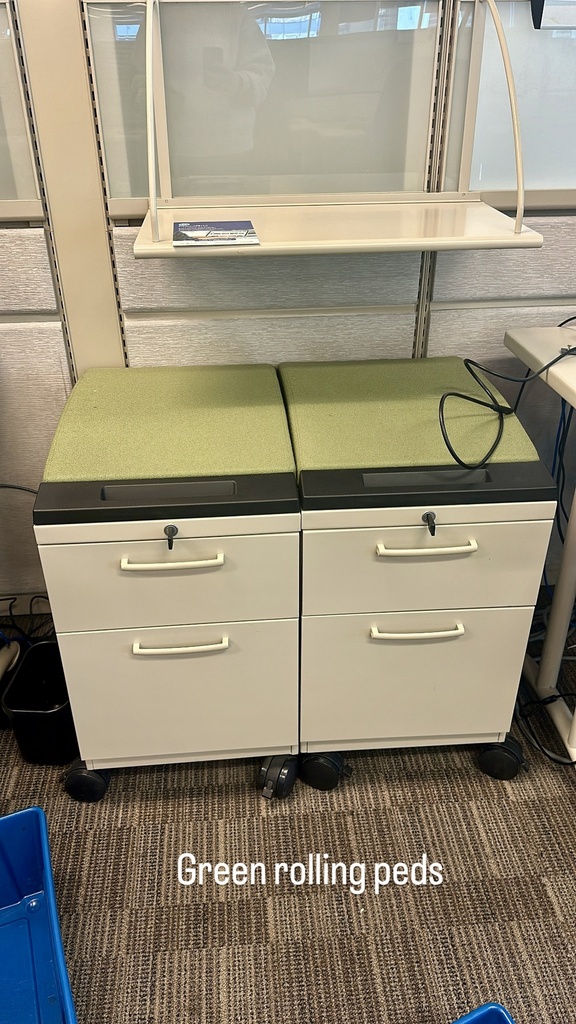 Pedestal, with green cushion top