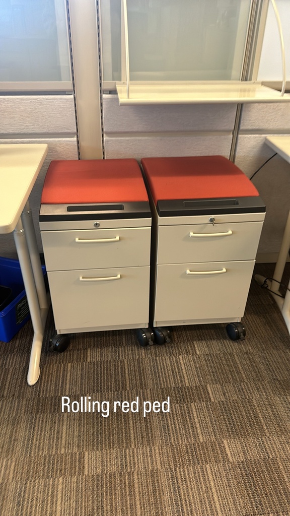 Pedestal, with red cushion top