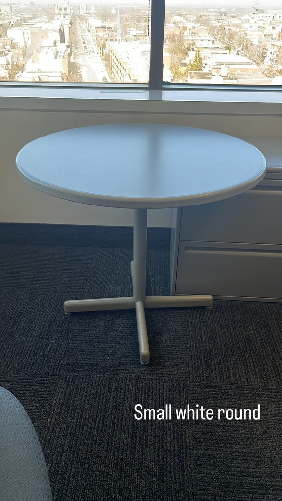 Small White Round Table
