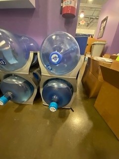 Gallon jug with shelves