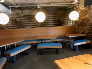 Freestanding Tables and Upholstered Seating
