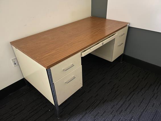 Desk and file cabinet