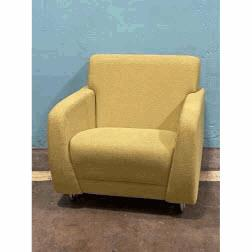 1223/NC - Sela YELLOW Lounge Chair And A Half, Non-Contrast, Sled Base (31Wx33Dx29H)
