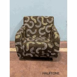 1223/NC - Sela BROWN SWIRL Lounge Chair And A Half, Non-Contrast, Sled Base (31Wx33Dx29H)
