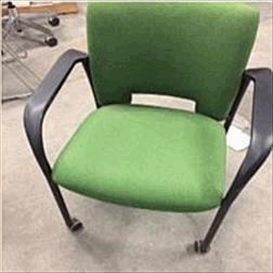 Vista II GREEN, with Arms and Casters (21.50Wx25.50Dx33H)