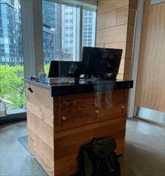 COVID-19 Mounted Plexi Shield for Millwork Podiums (48Hx32W)