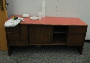 Wood Orange Laminate Credenza (34x72)