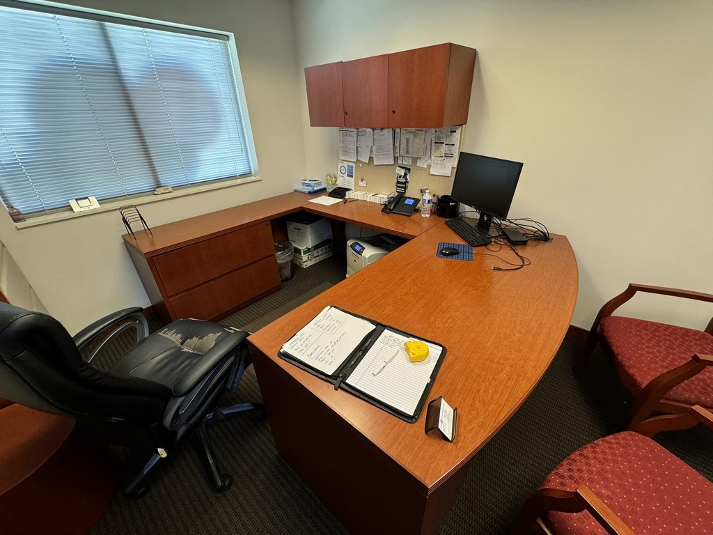 U-Shaped Desk w/ Overhead Storage