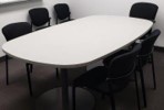 8 Person Oval White Meeting table