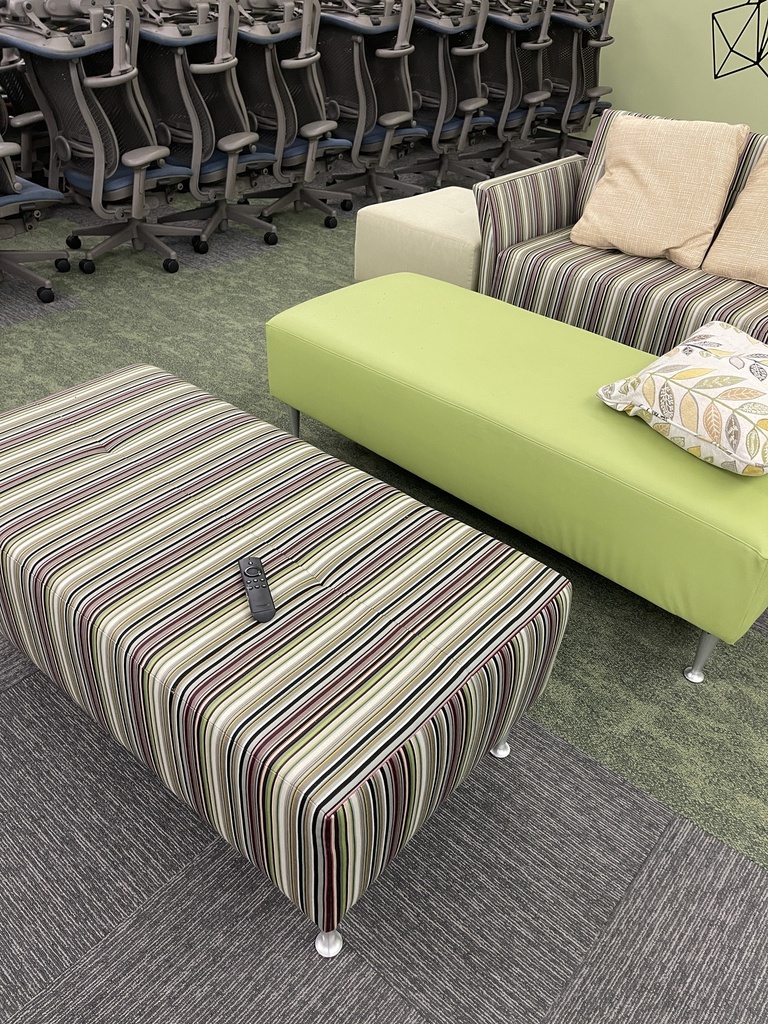 Green Pattern Loveseat With Ottman