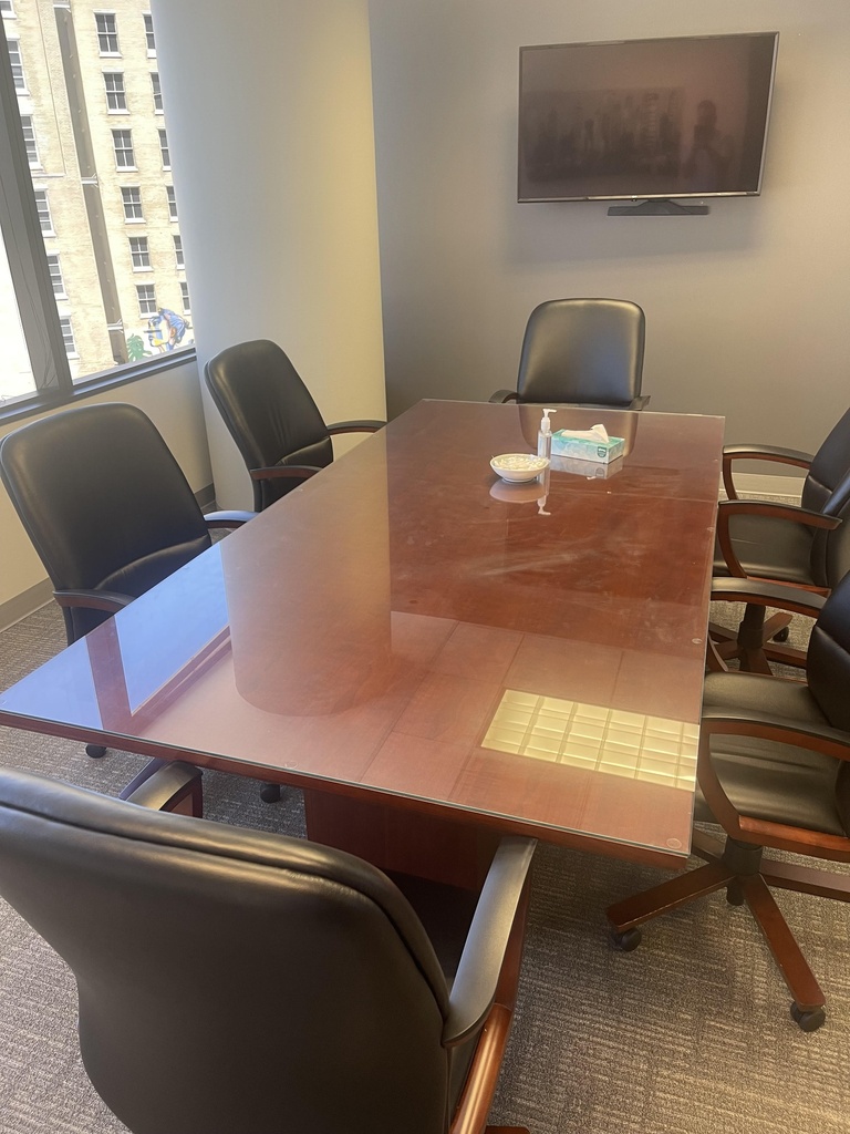 Kimball Glass Top Conference Table
