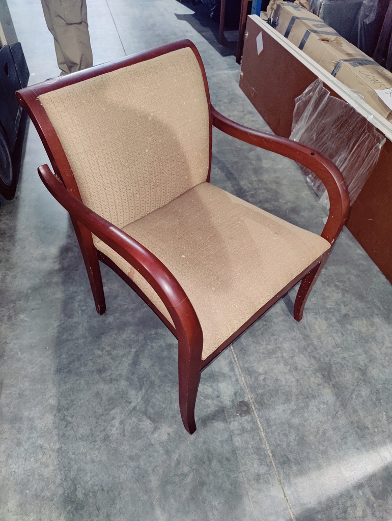Open Arm Chair With Wooden Frame