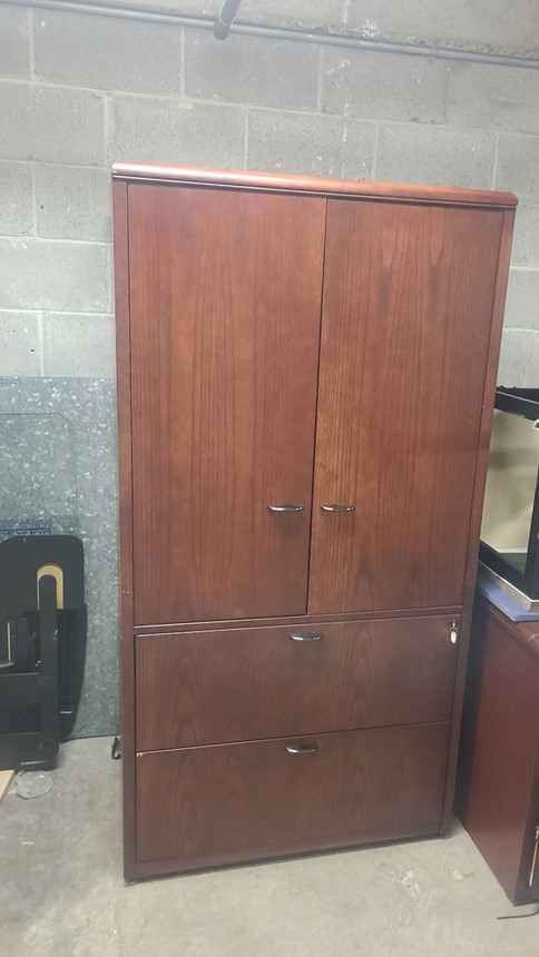 Wood A/V Cabinet (2' deep x 3' wide x 69" tall)