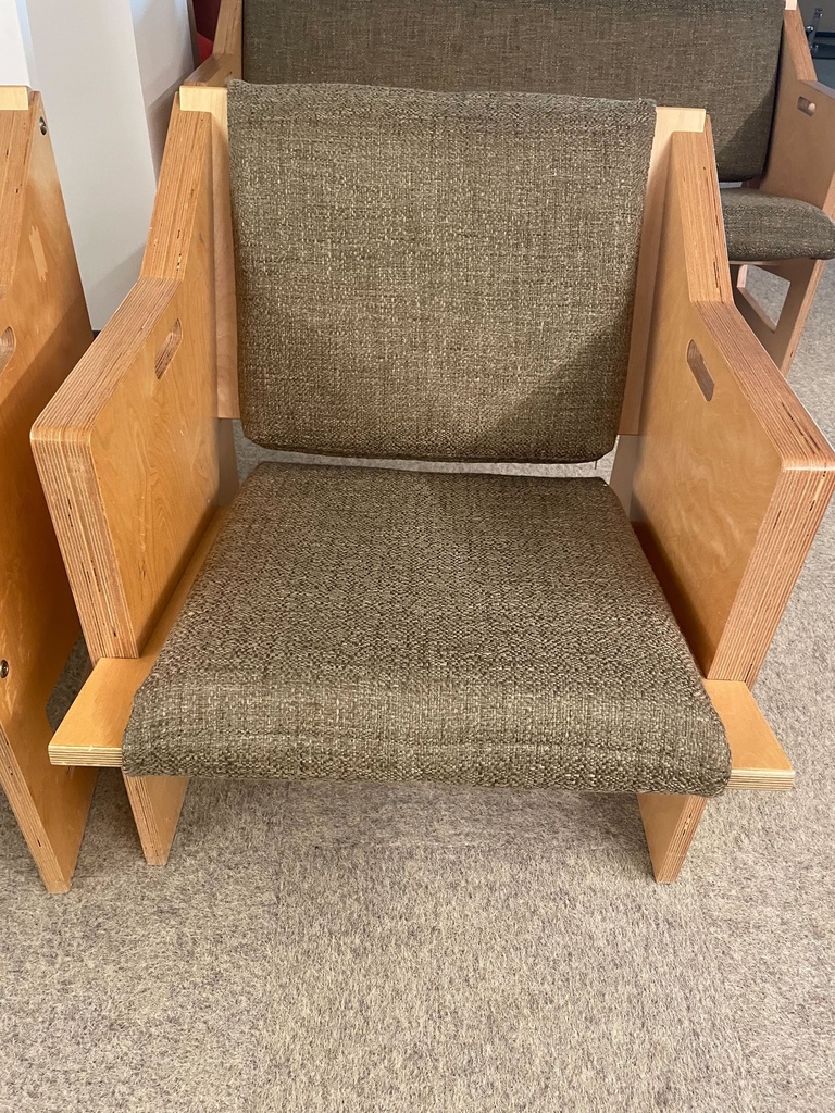 Dark Green Upholstered Wood Chair