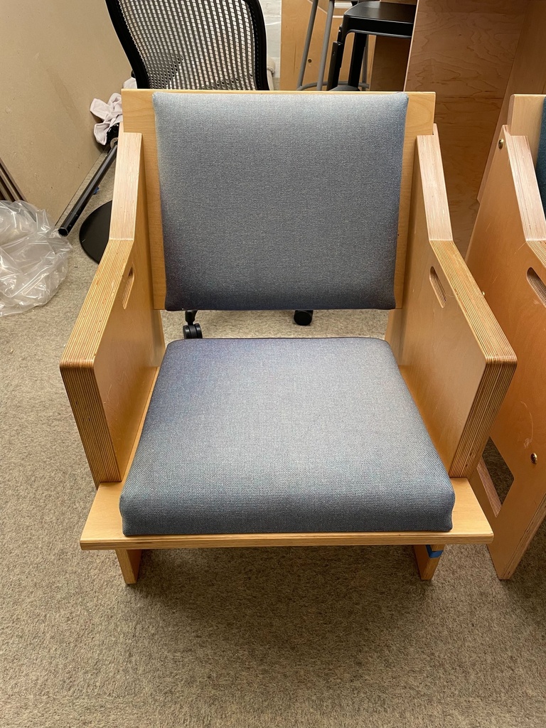 Blue Upholstered Wood Chair