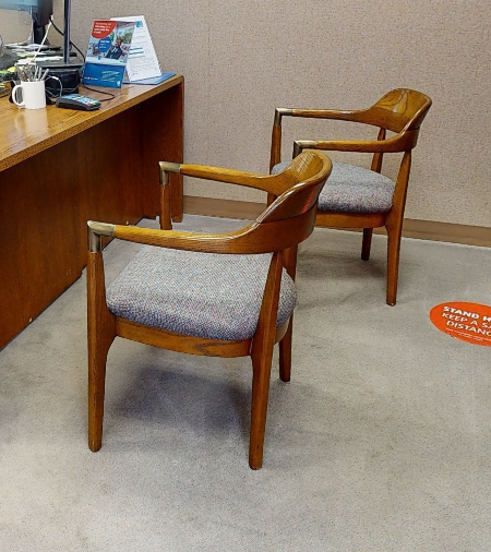 Wood Guest Chair w/ Grey Seat