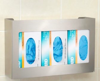 858003003081 - Triple Stainless Steel Glove Box Holder (photo representation)