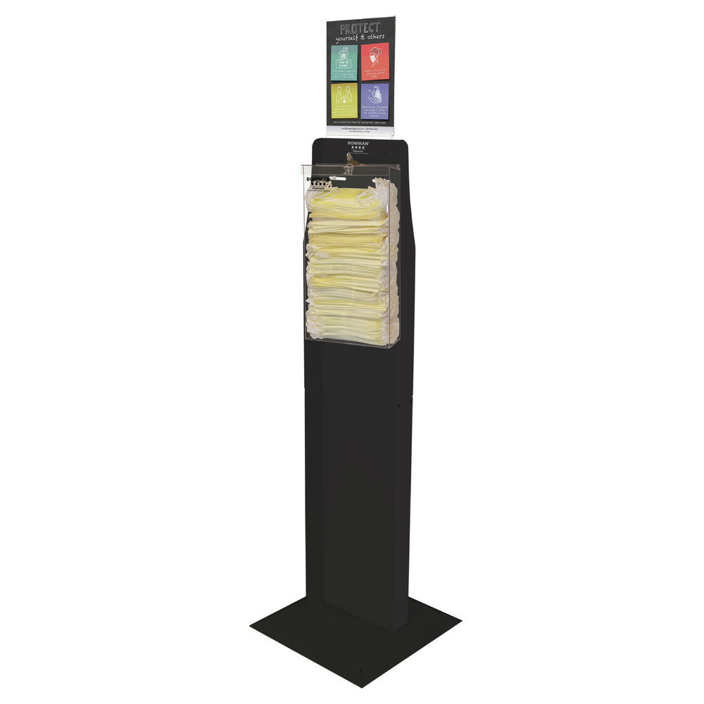 Bowman Face Covering Dispenser with stand (photo representation)