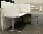 L-Shaped Workstation (Desk W 70 X D 29 | Panel Height (w/glass 54)