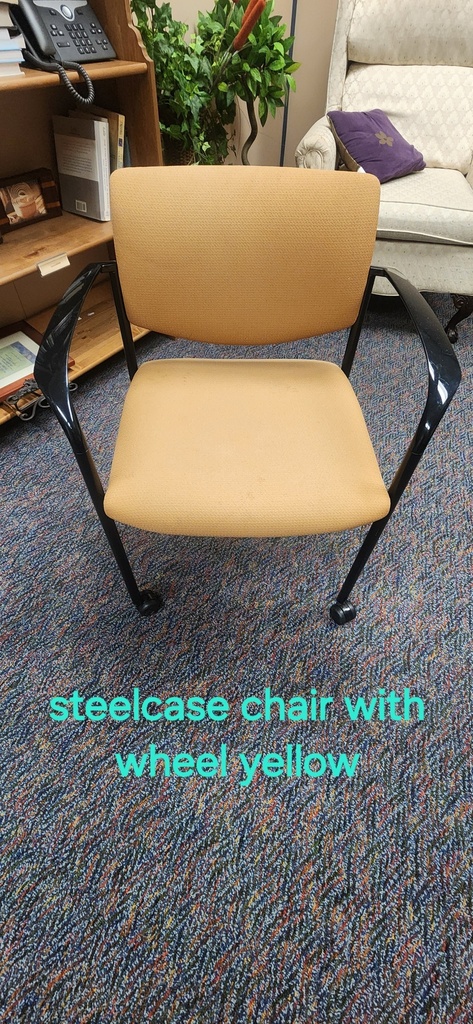 Steelcase Guest Chair With Wheels, Yellow