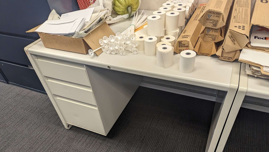 STEELCASE DESK 30"X45" W/BBF PED