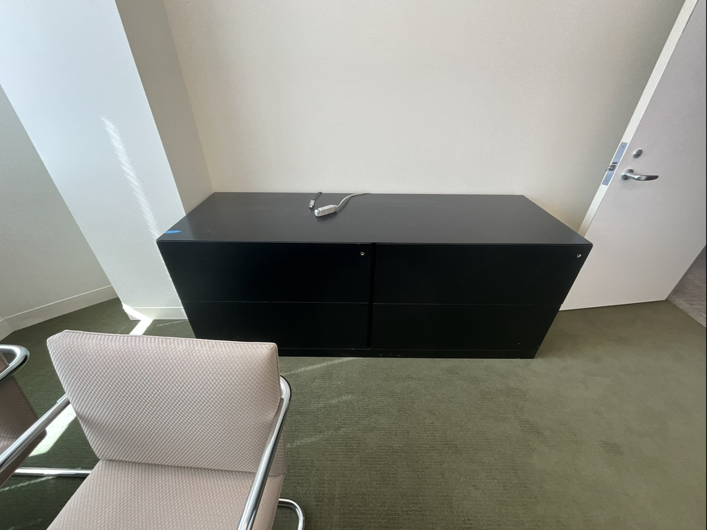 Double 2-Drawer Cabinet, Black