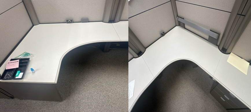 48x22 L-shape surface 