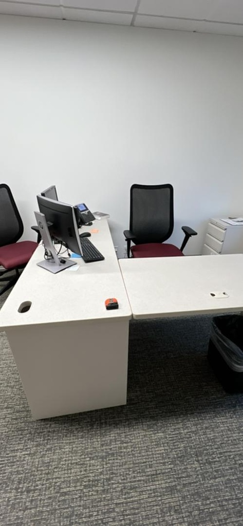 Desk with Return, 72” x 24” with 38” x 24” return