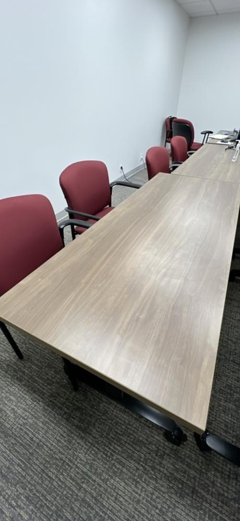 Wood Table with Wheels, 60” x 24”