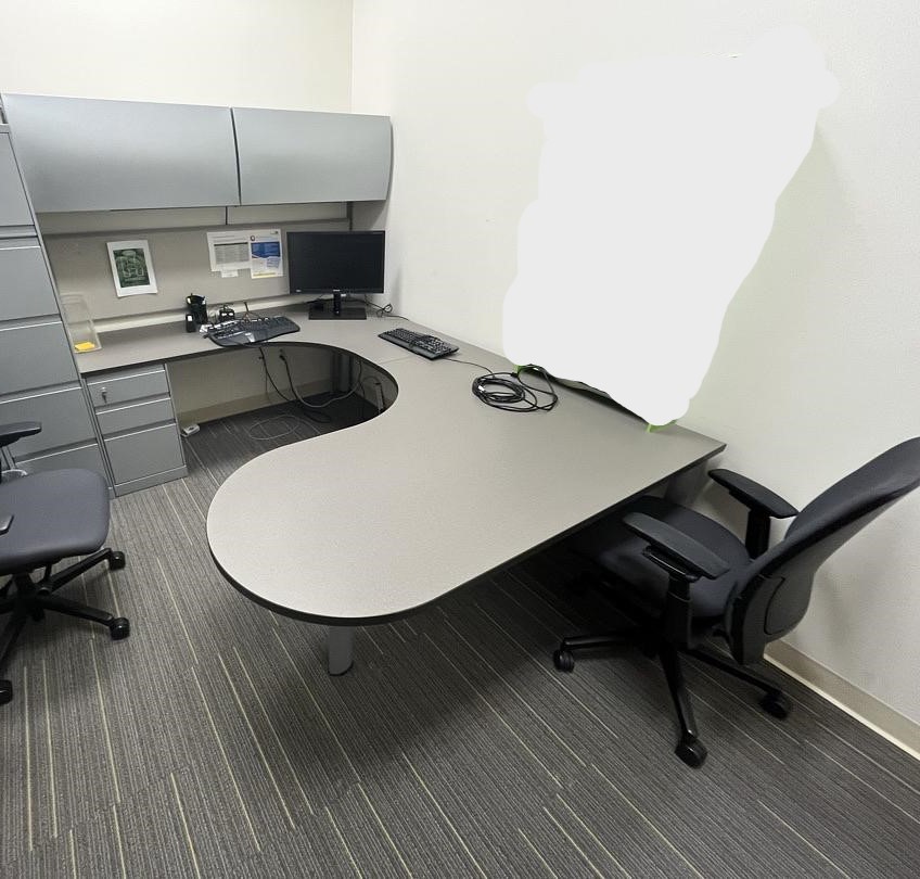 Private Office Desk &amp; Overhead (left return), H29 x W72 x D96