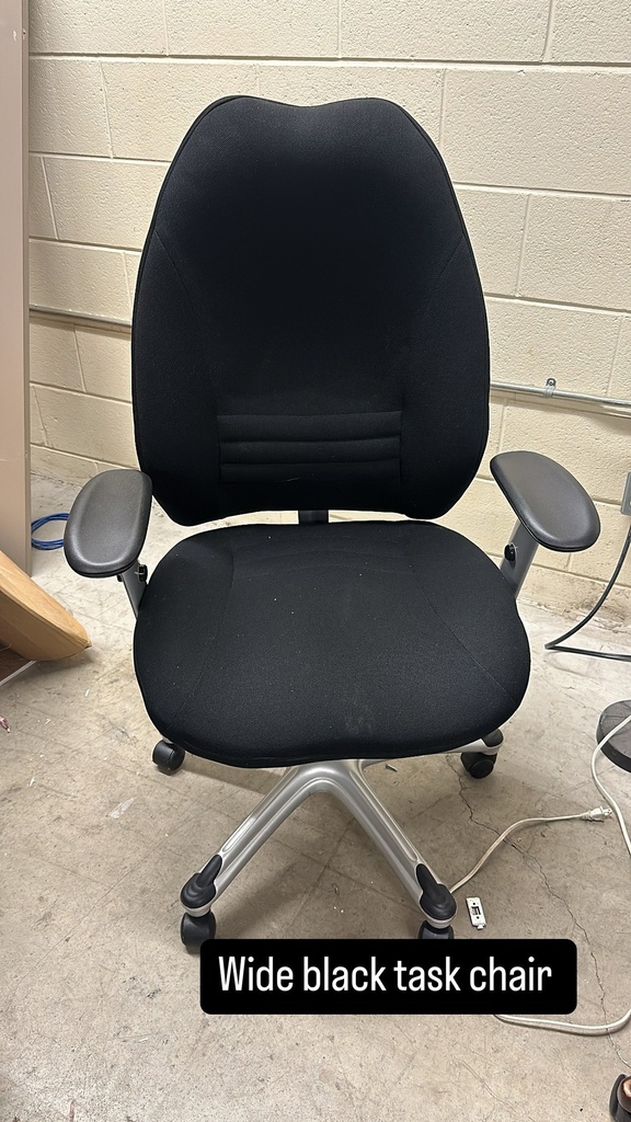 Wide Black Task Chair