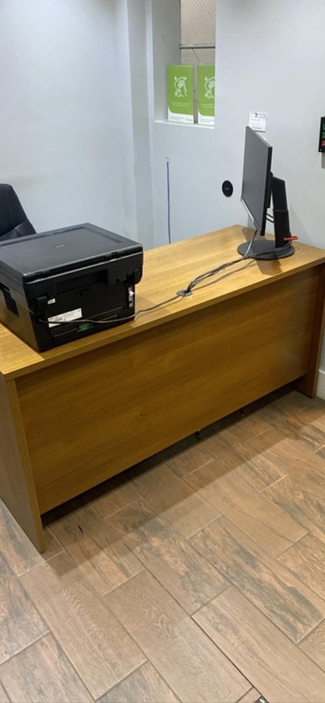 2 drawer wooden desk - 59.5”x23.5”x30”