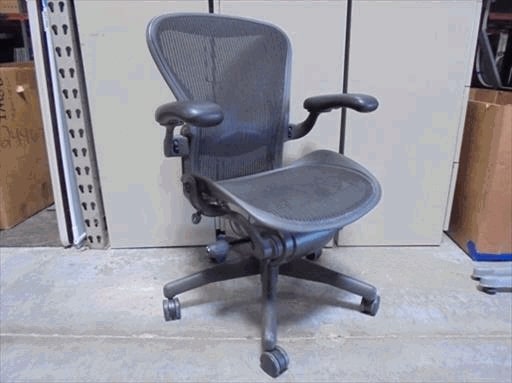 Herman Miller Aeron Desk Chair Highback Adj Arms - Black Base