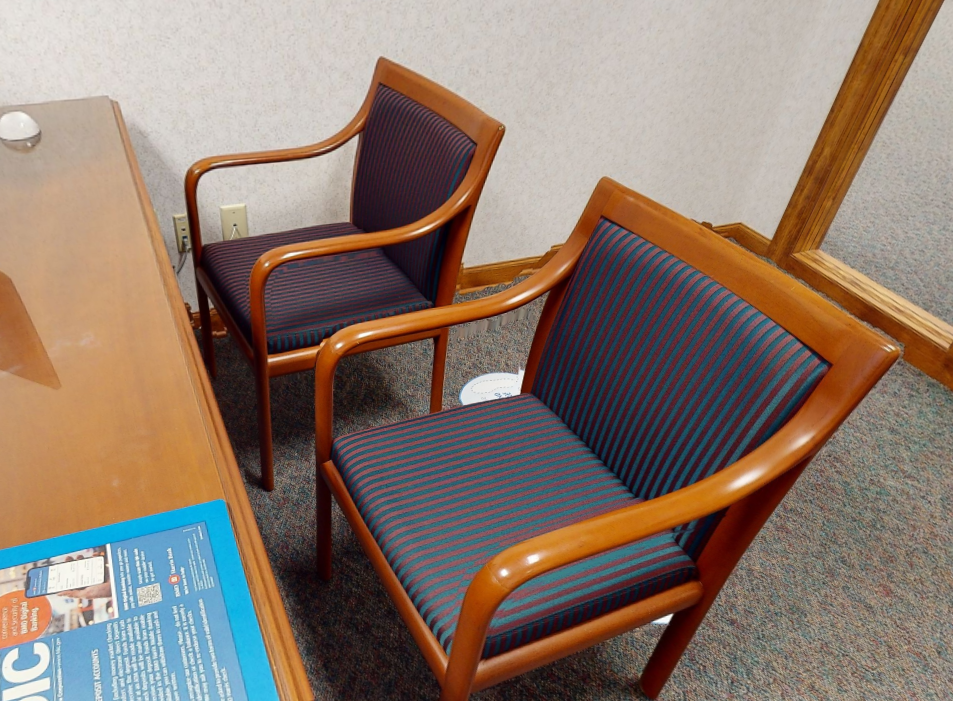Wooden Striped Guest Chair
