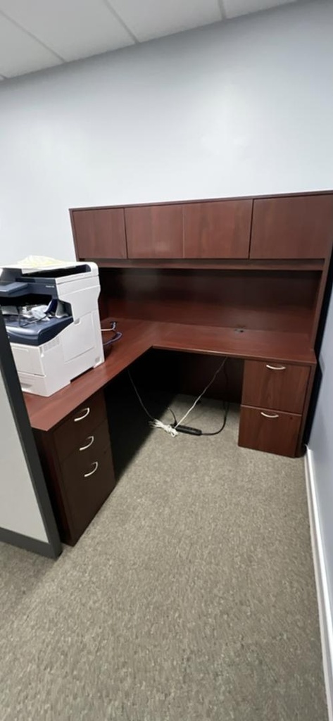 L-Shape Desk w/ Overhead Storage