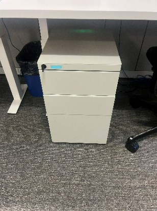 3 Drawer Ped-pale grey